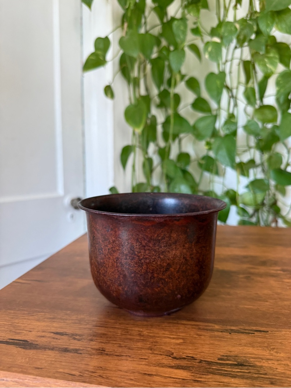 Rustic Brown Decorative solid brass Planter - Home Art by Hosley